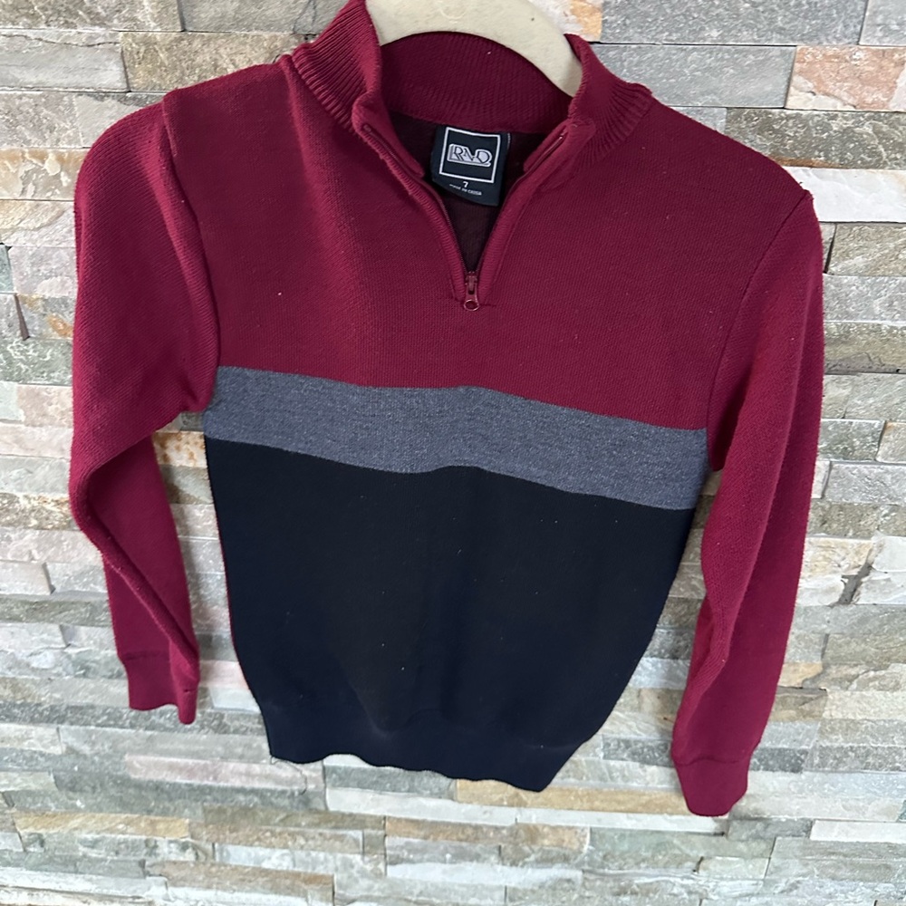 Kids Burgundy and Black Sweater
